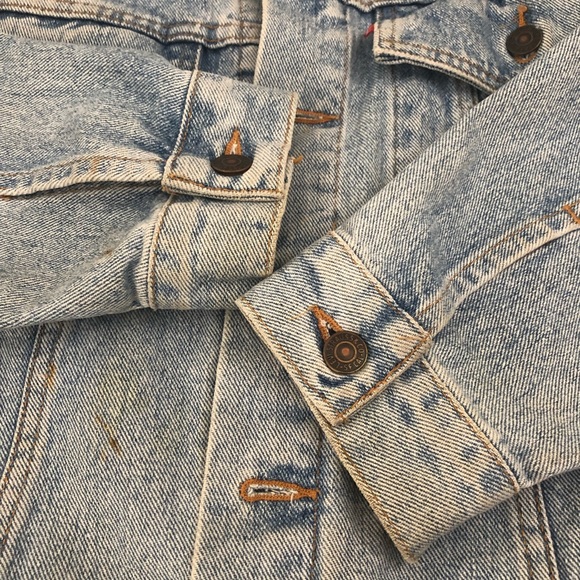 VTG LEVIS l Sz S l Dad Denim Oversized Trucker Jean Jacket - Picture 9 of 11